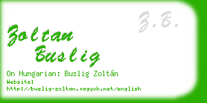 zoltan buslig business card